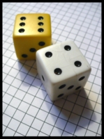 Dice : Dice - 6D - Large White and Yellow with Black Pips